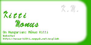 kitti monus business card